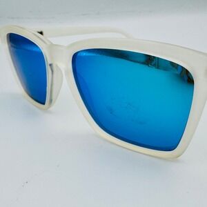 Goodr Middle Seat Advantage Sunglasses Frosted Blue Mirrored Polarized 49.5mm